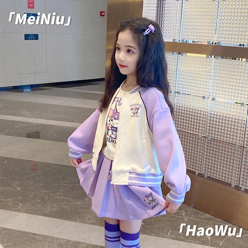 Bộ Đồng Phục Bóng Chày Ba Món Phong Cách Hàn Quốc 2023 Cho Bé Gái