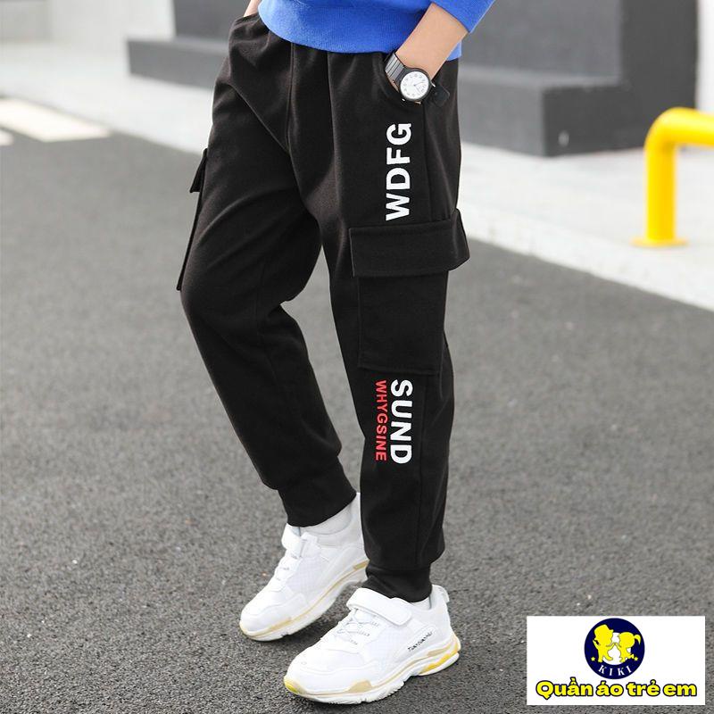 Quần Dài Thể Thao Dáng Rộng Thời Trang Xuân Thu Cho Bé Trai