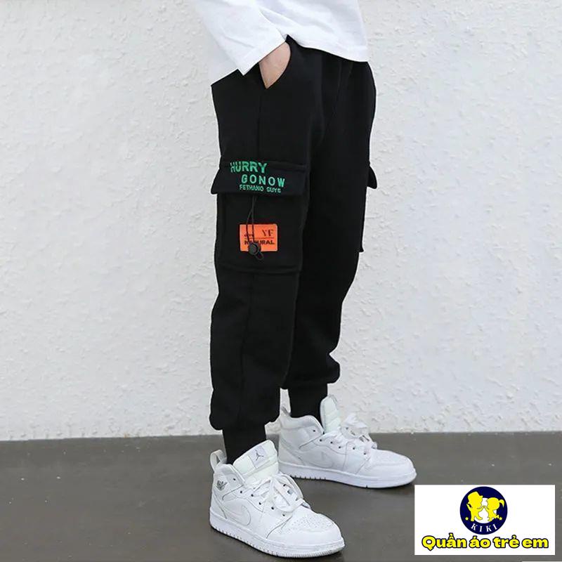 Quần Dài Thể Thao Dáng Rộng Thời Trang Xuân Thu Cho Bé Trai