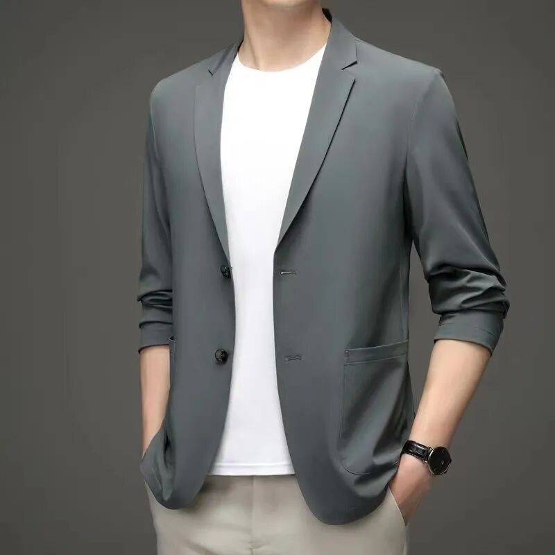 Áo Khoác blazer Chống Nắng Bằng Lụa Lạnh Siêu Mỏng Thời Trang Xuân Thu 2023 Cho Nam