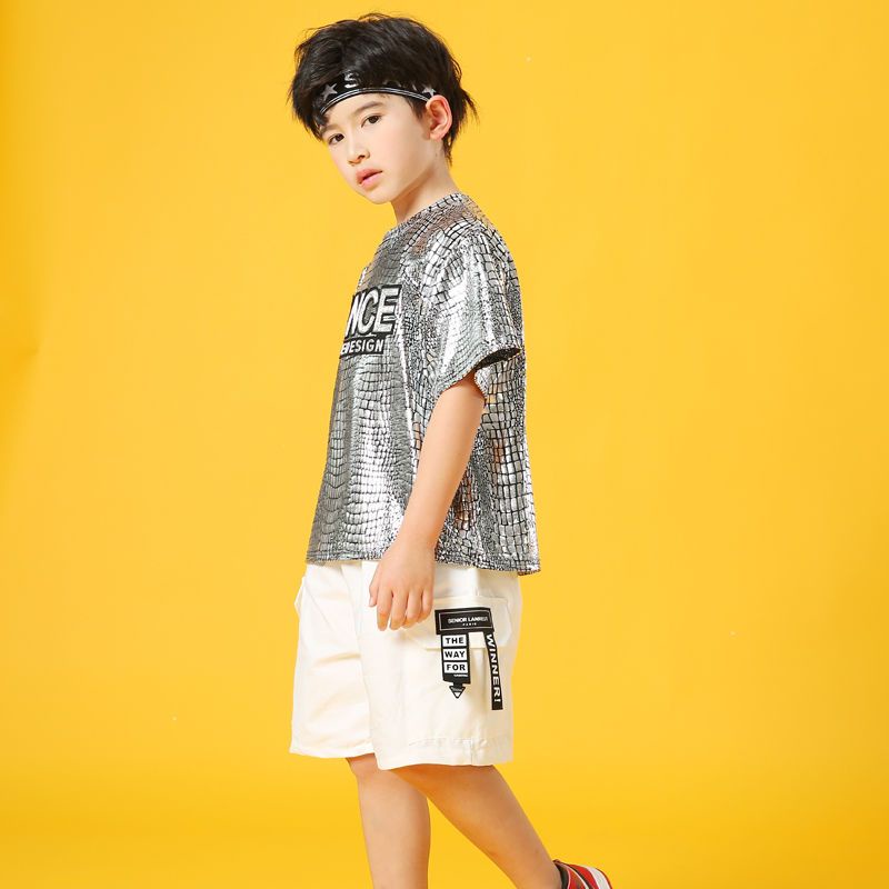 Bộ Quần Áo Đính Kim Sa Phong Cách hip hop Cho Bé