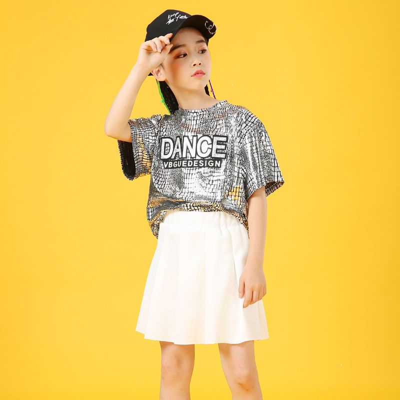 Bộ Quần Áo Đính Kim Sa Phong Cách hip hop Cho Bé