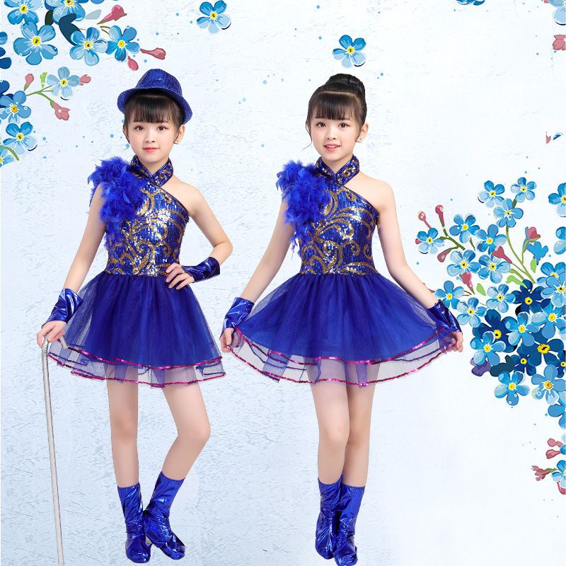 Trang Phục Nhảy jazz hip hop Đính Kim Sa Lấp Lánh Hiện Đại Cho Bé