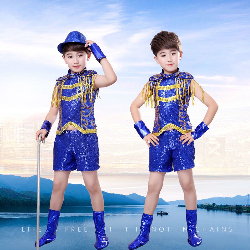 Trang Phục Nhảy jazz hip hop Đính Kim Sa Lấp Lánh Hiện Đại Cho Bé