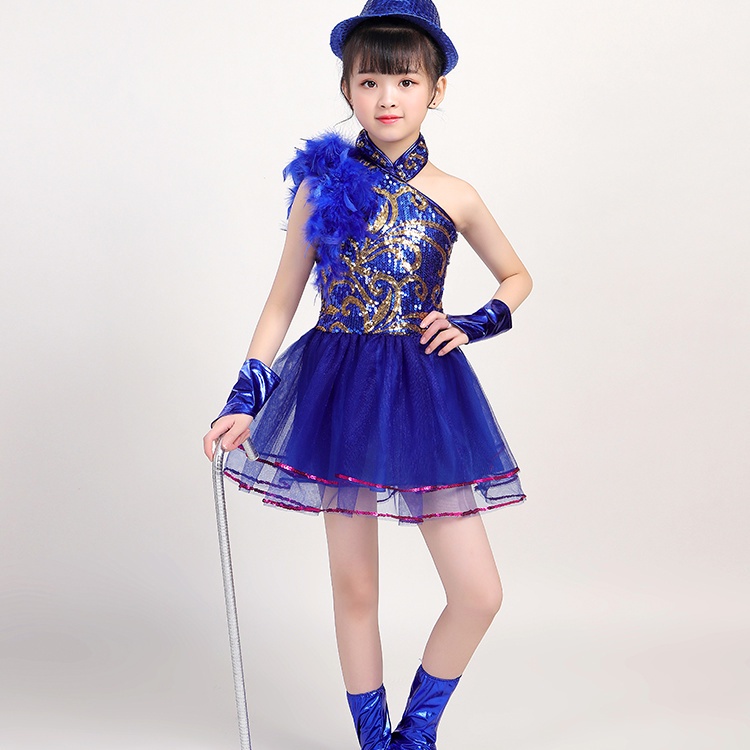 Trang Phục Nhảy jazz hip hop Đính Kim Sa Lấp Lánh Hiện Đại Cho Bé