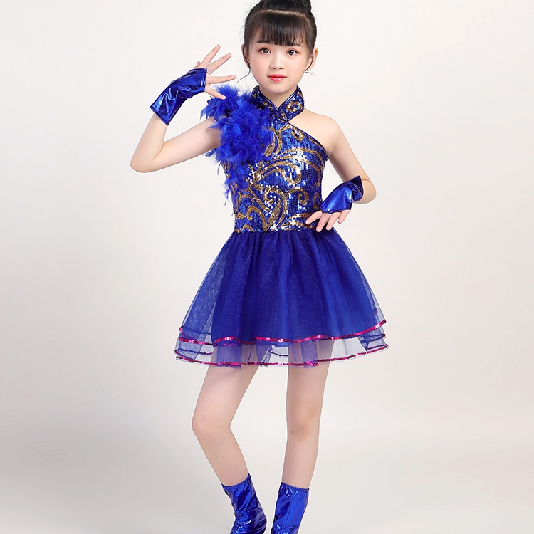 Trang Phục Nhảy jazz hip hop Đính Kim Sa Lấp Lánh Hiện Đại Cho Bé