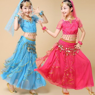 Bộ Trang Phục Biểu Diễn Múa Ấn Độ Xinh Xắn Cho Bé Gái