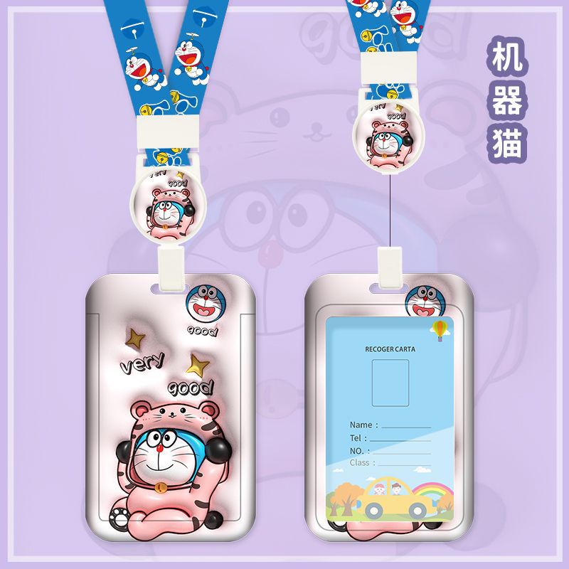 Bộ Thẻ ID / Thẻ ID / Xe Buýt / Tàu Ngầm Hình Chú Chó Cinnamon Đáng Yêu Có Dây Đeo