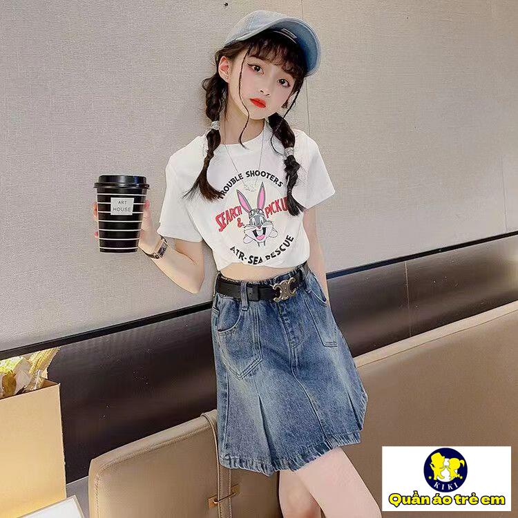 Chân Váy denim Chữ a Thời Trang Dành Cho Bé Gái