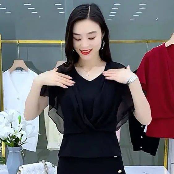 Áo chiffon Tay Cánh Dơi Lưng Cao thời trang Mùa Hè 2022 cho nữ