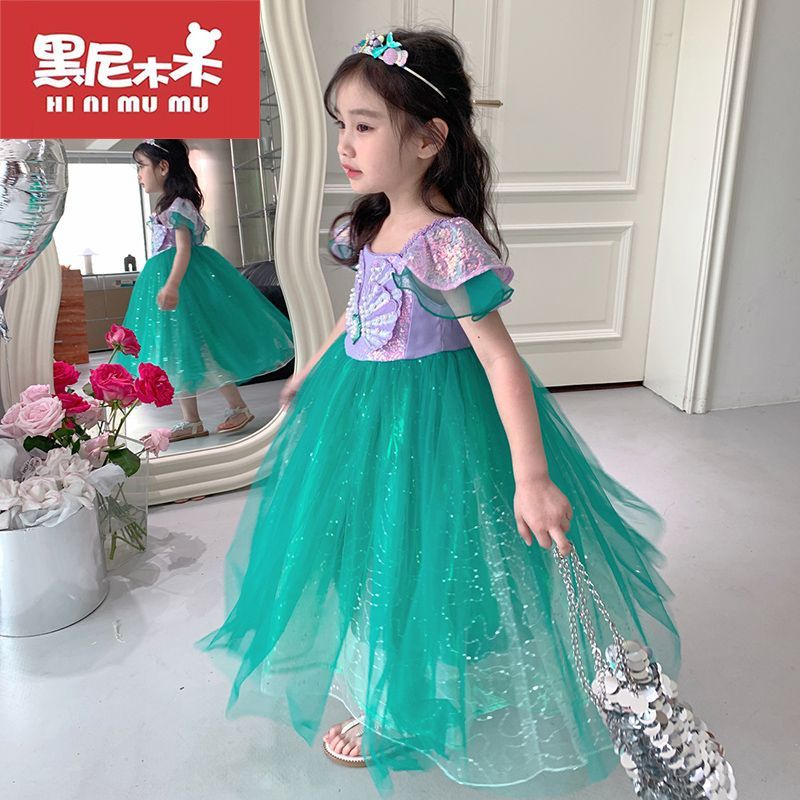 Đầm Công Chúa Tiên Cá Phong Cách Mùa Hè Mới Cho Bé Gái#2398