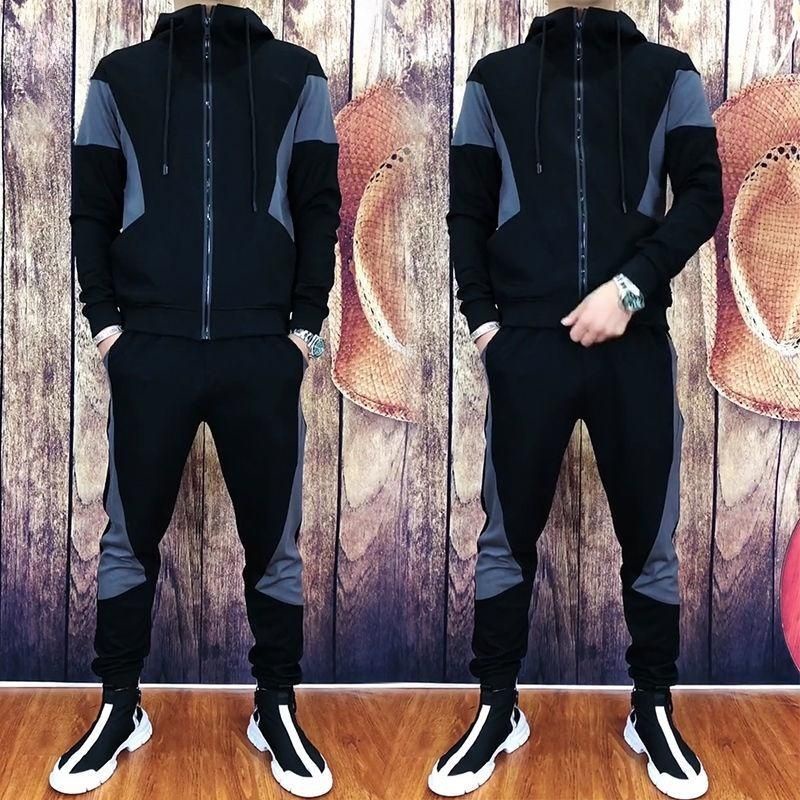 Set Đồ Thể Thao Hai Món Áo Hoodie Tay Dài Thời Trang Mùa Thu Cho Nam