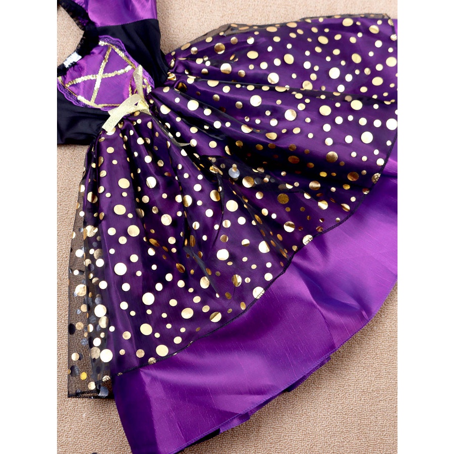 Bộ Đồ Hóa Trang halloween Nhân Vật Phù Thủy Có Áo Choàng Dễ Thương Cho Bé Gái