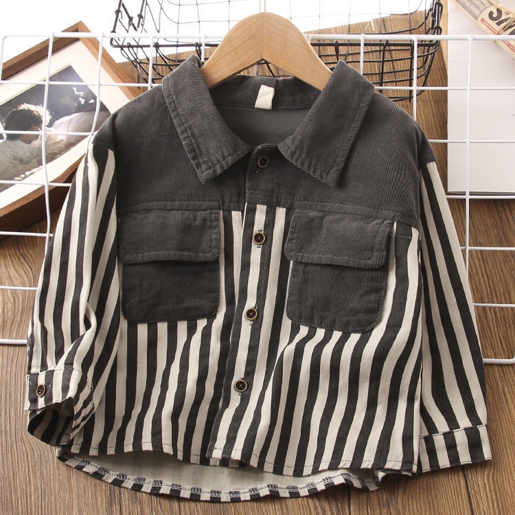 Áo Sơ Mi cotton Dài Tay Thiết Kế Mới Thời Trang Mùa Xuân Thu Dành Cho Bé Trai