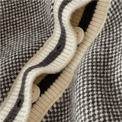 Áo Khoác cardigan Dệt Kim Màu Sắc Tương Phản Phong Cách Hàn Quốc Cho Bé