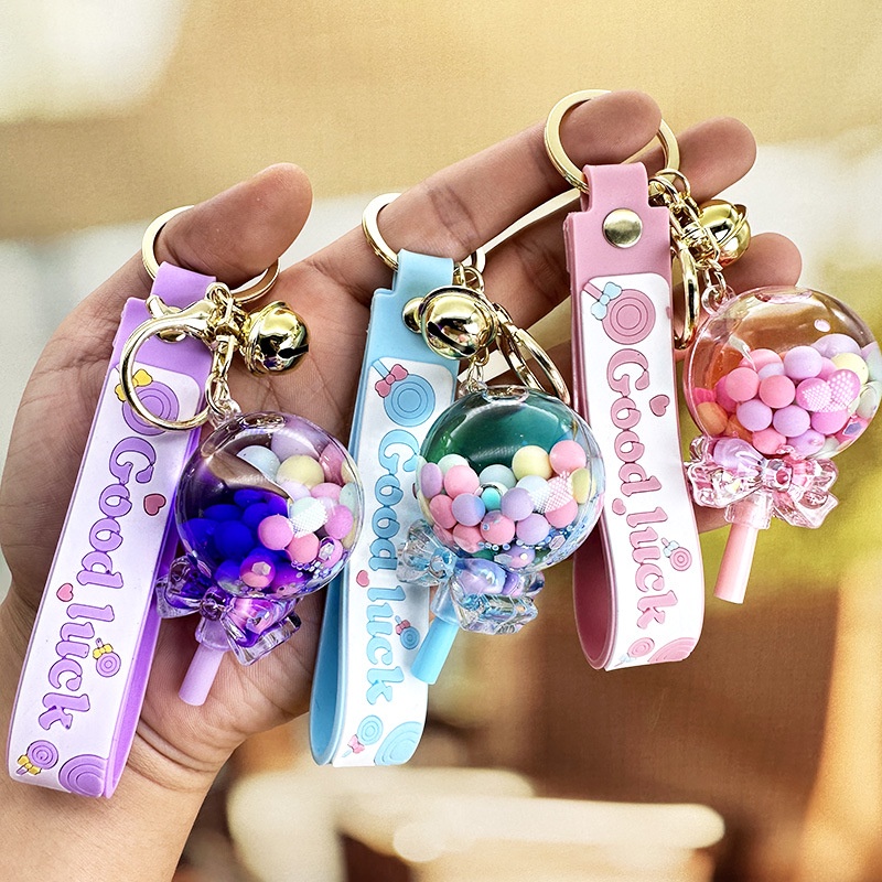 Móc Khóa Hình Lọ Kẹo Mút Lấp Lánh Dễ Thương