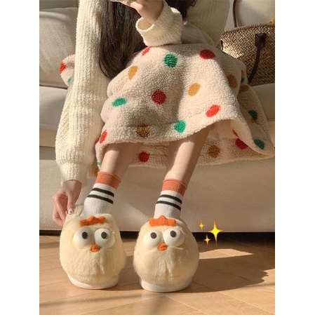 Dép cotton Đế Dày Họa Tiết Gà Con Xinh Xắn Dành Cho Nữ 2023