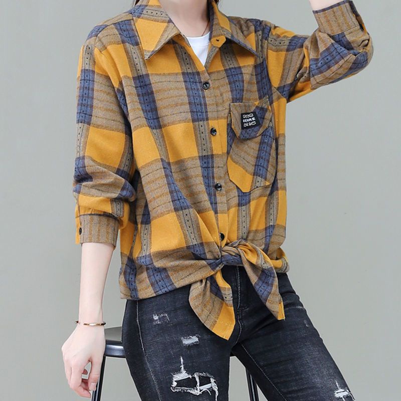 Áo Sơ Mi Dáng Rộng Họa Tiết Kẻ Sọc Thời Trang Xuân Thu Mới 2023