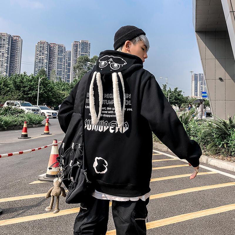 Áo Hoodie Lót Nhung Dày Dặn Trang Phục Cặp Đôi Tai Thỏ Siêu hot s cec