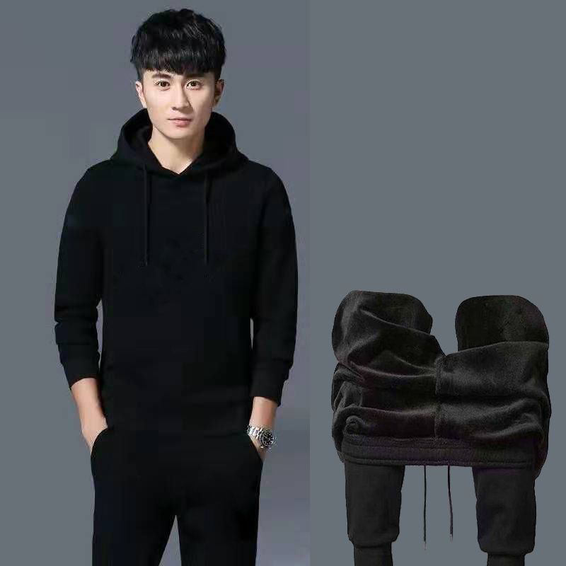 Áo Hoodie Bằng Vải Nhung Dày Dặn Phối Lông Chồn Phong Cách Thể Thao Trẻ Trung Cho Nam