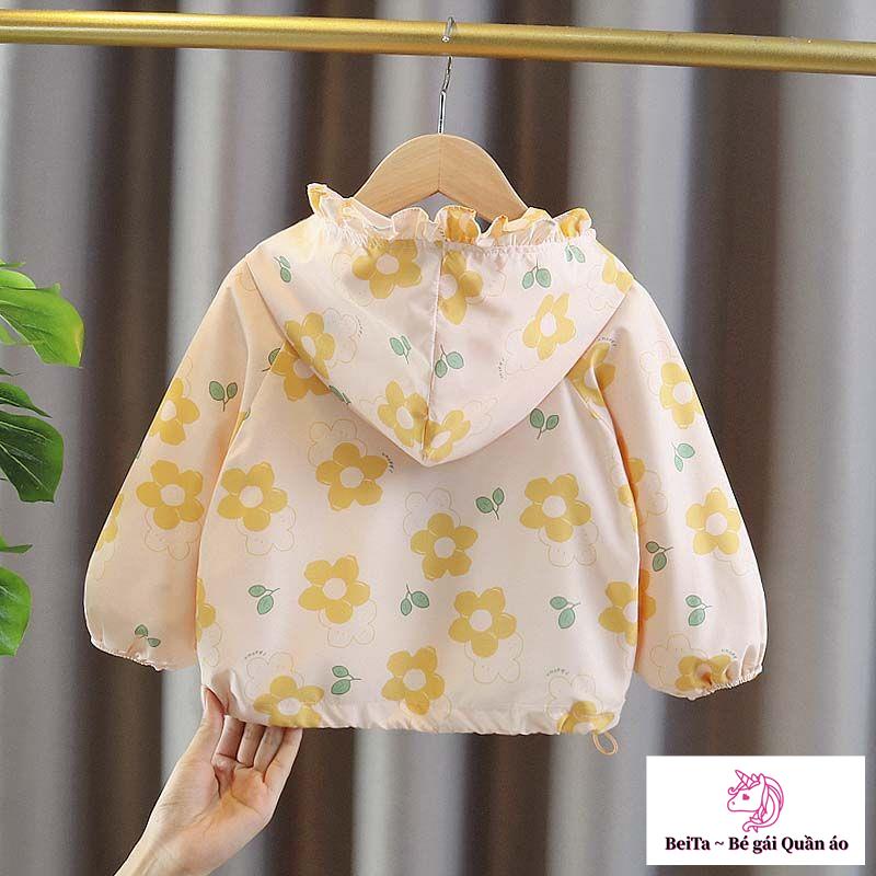 Áo Khoác Gió Có Mũ Trùm Phong Cách Đường Phố Hàn Quốc Thời Trang Xuân Thu Mới Cho Bé Gái