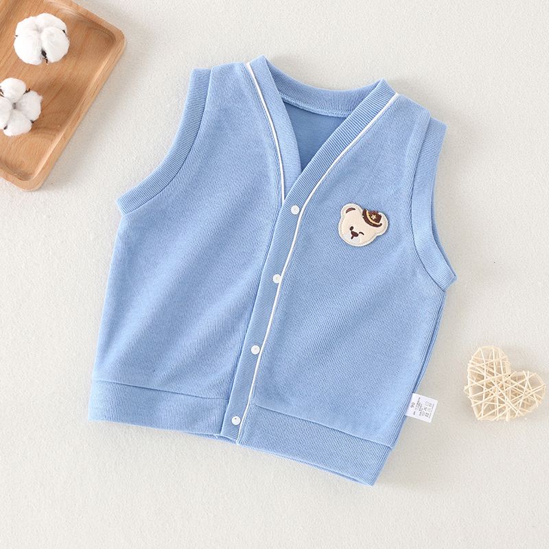 Áo Len Không Tay Dáng Rộng Thiết Kế Mới Thời Trang Mùa Xuân Thu Dành Cho Bé Trai Và Bé Gái