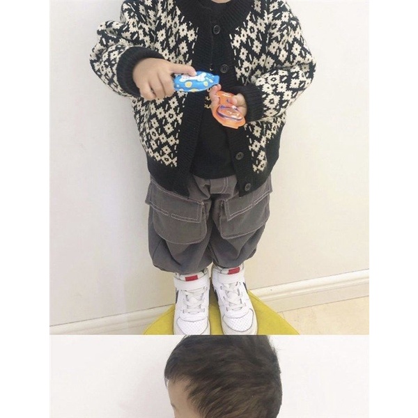 Áo Khoác Cardigan Dệt Kim Tay Dài Thời Trang Xuân Thu Cho Bé Trai