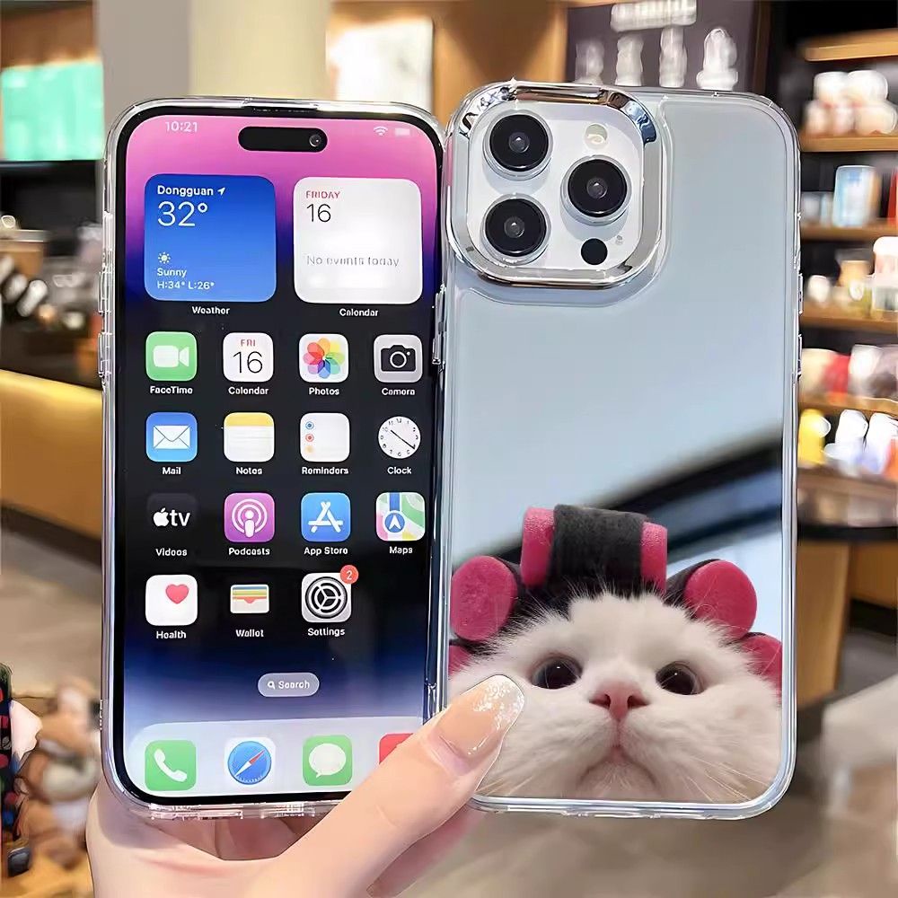 Ốp Điện Thoại Hình Mèo Xinh Xắn Cho Iphone 15Promax 14 1312 xs