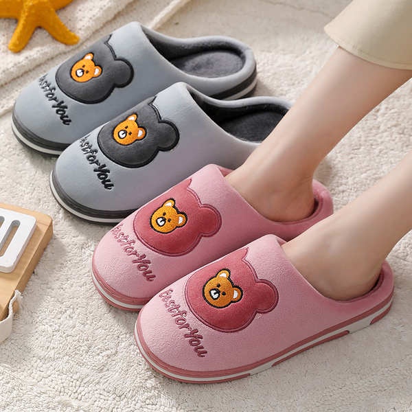 Dép Bông Đi Trong Nhà Chống Trượt Họa Tiết Hoạt Hình Dễ Thương