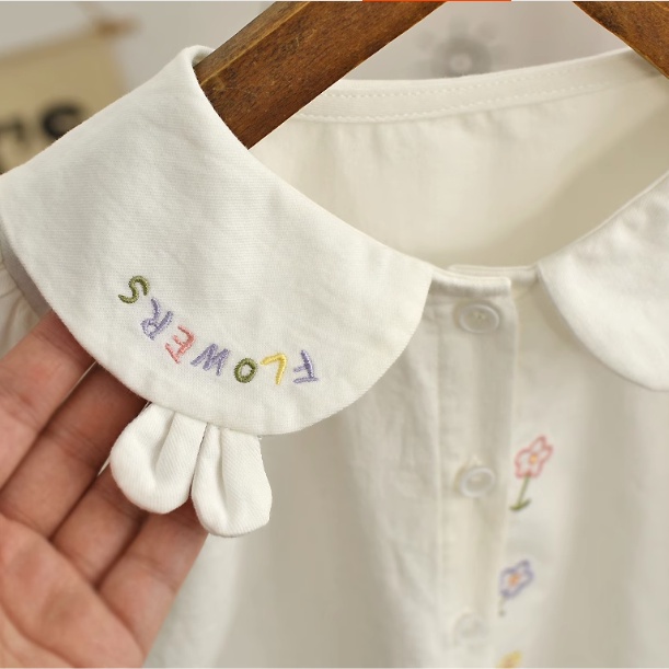 Áo Sơ Mi cotton Tay Dài Thời Trang Xuân Thu Dành Cho Bé Gái