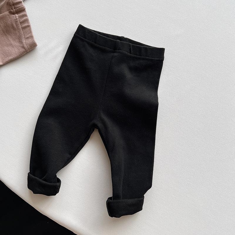 Quần Legging Siêu Mềm Co Giãn Màu Trơn Phong Cách Hàn Quốc Cho Bé