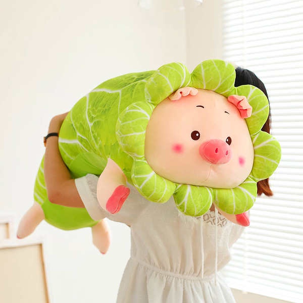 Hoa gấu bông gấu bông mini Đồ chơi nhồi bông búp bê heo ngủ dài gối ôm búp bê bắp cải đệm heo búp bê đồ chơi nhồi bông quà tặng nữ
