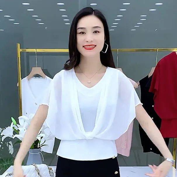 Áo chiffon Tay Cánh Dơi Lưng Cao thời trang Mùa Hè 2022 cho nữ