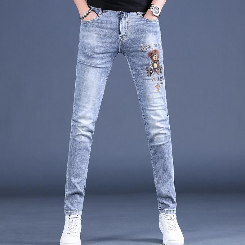 Quần jeans Dài Thêu Họa Tiết Phong Cách Hàn Quốc Thời Trang Mùa Thu Mới Cho Nam