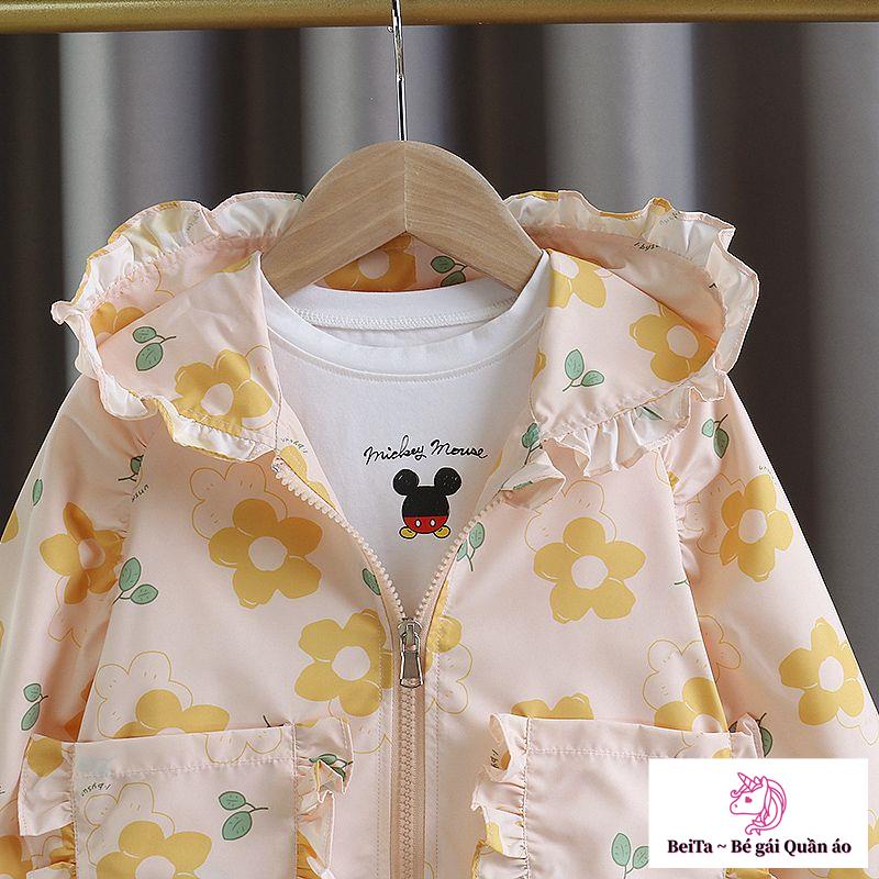 Áo Khoác Gió Có Mũ Trùm Phong Cách Đường Phố Hàn Quốc Thời Trang Xuân Thu Mới Cho Bé Gái