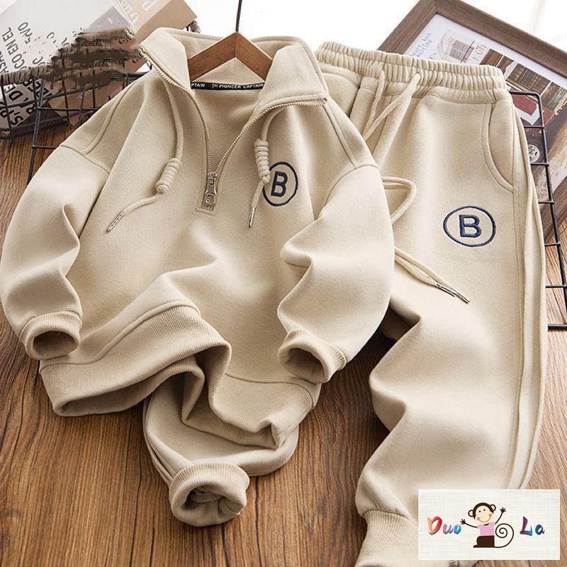 Bộ Đồ Thể Thao Hai Mảnh Áo Khoác Tay Dài Có Khóa Kéo Phong Cách Mới Dành Cho Bé Trai