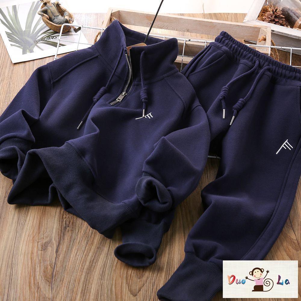 Bộ Đồ Thể Thao Hai Mảnh Áo Khoác Tay Dài Có Khóa Kéo Phong Cách Mới Dành Cho Bé Trai