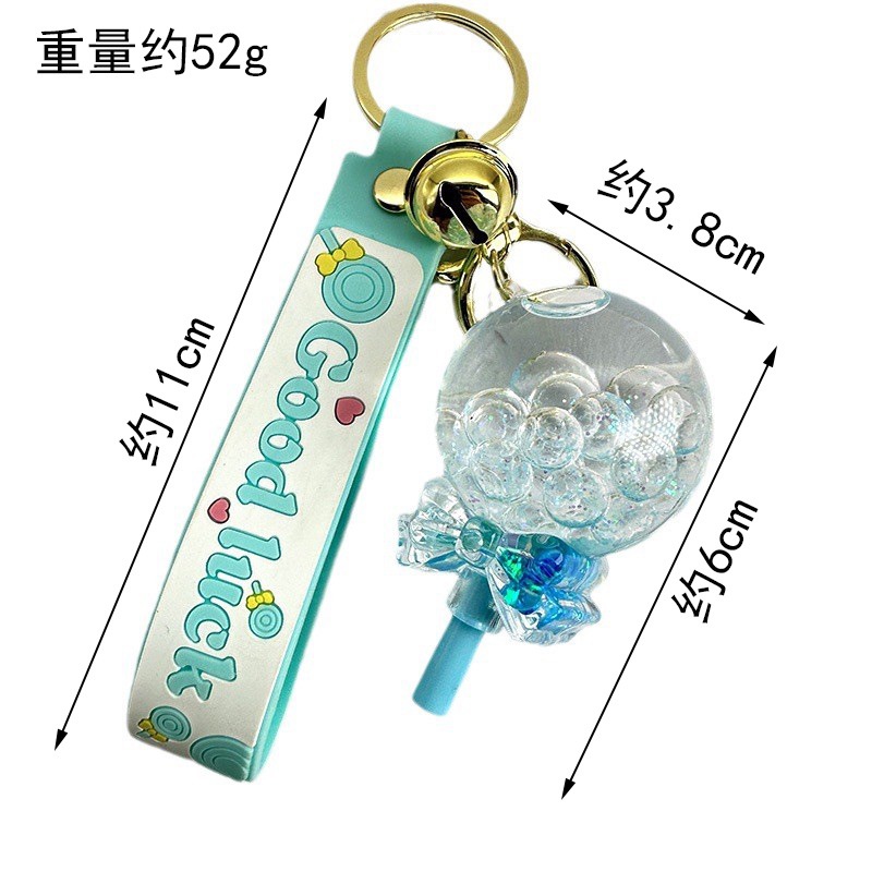 Móc Khóa Hình Kẹo Mút Nhỏ Nhắn Lấp Lánh Dễ Thương Cho Bé Gái