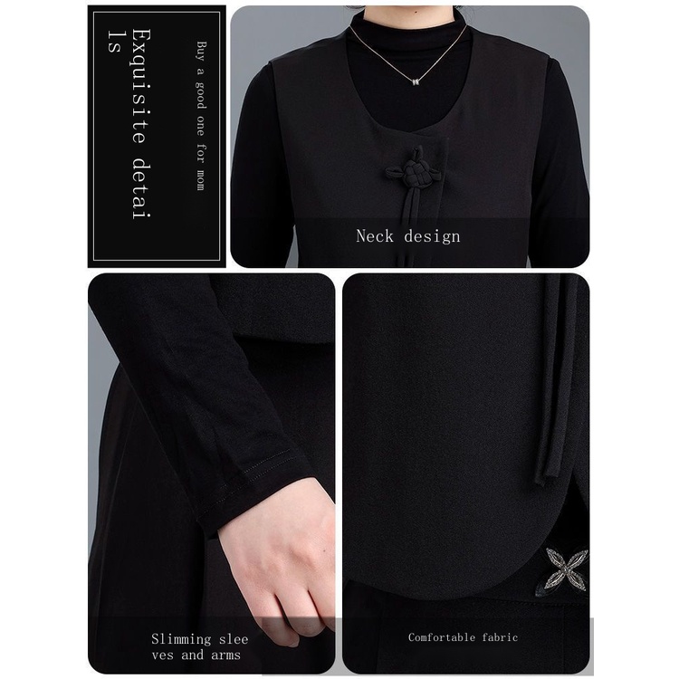 Set Đồ Ba Món Thời Trang Phong Cách Mới 2023 Cho Phụ Nữ Trung Niên Và Người Trung Niên