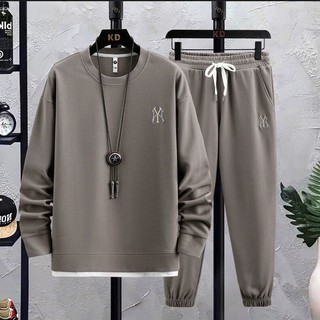 S-4XL Bộ đồ thể thao Nam giới Bánh quế Dài tay thêu Áo hoodie Quần thể thao Bộ hai chiếc Sành điệu