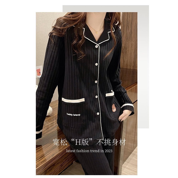 Bộ Đồ Ngủ Tay Dài Phong Cách Nhật Bản Dễ Thương Ngọt Ngào Thời Trang Cho Nữ 1201