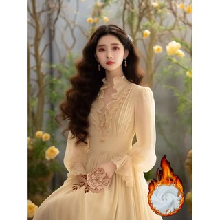 Đầm Dài Phong Cách Pháp Pháp Cổ Điển Thời Trang Mùa Thu Cao Cấp 12.27
