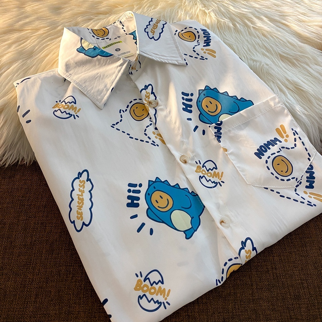 Áo Sơ Mi Chiffon Tay Lửng In Họa Tiết Hoa 5 Phong Cách Hàn Quốc Thời Trang Mùa Hè Dành Cho Nữ