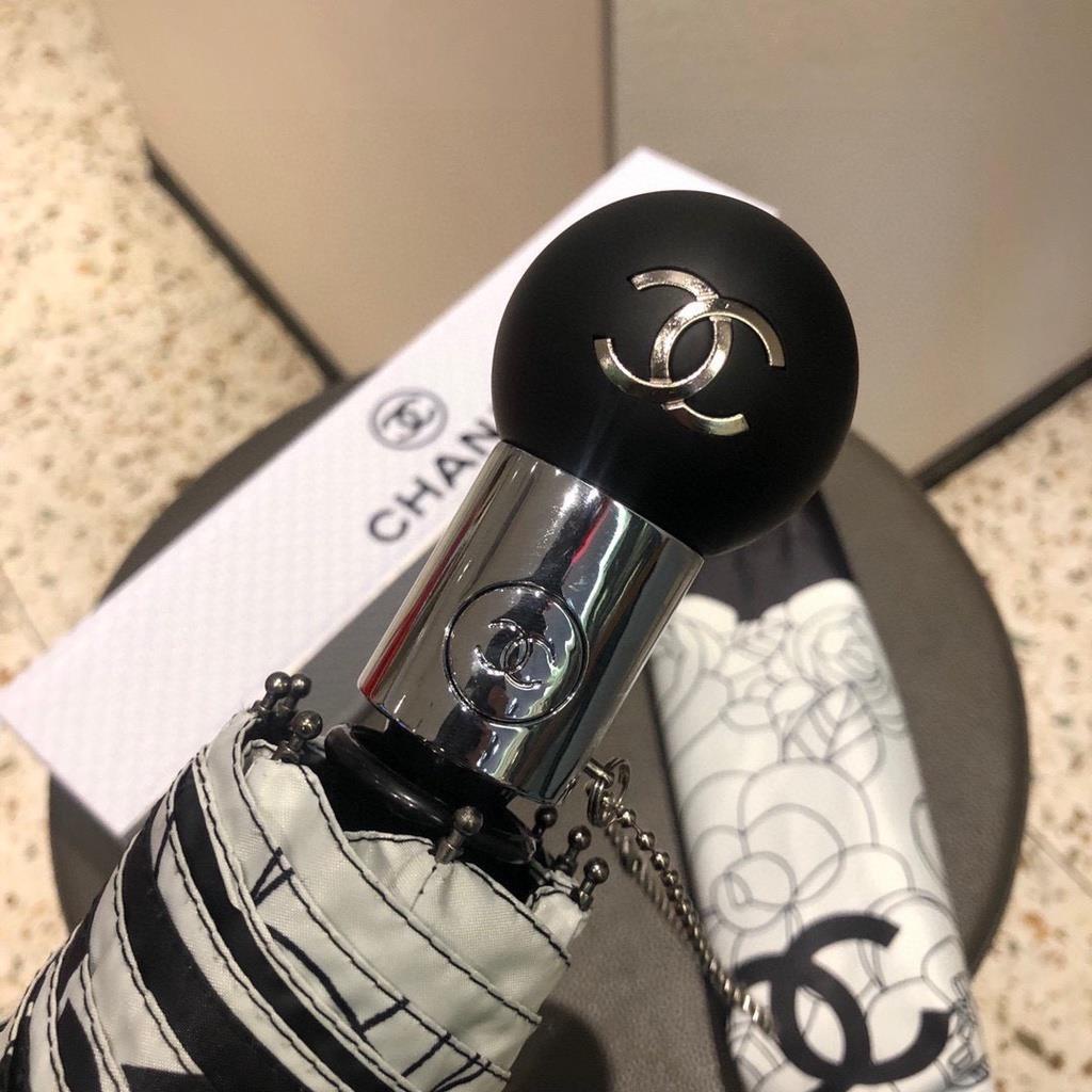Dù Gấp Tự Động Chống Tia uv Bền Bỉ Thời Trang Nhỏ Gọn Kiểu chanel