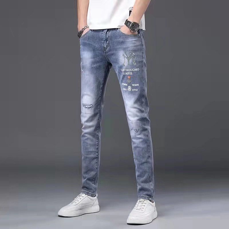 Quần jeans Dài Thêu Họa Tiết Phong Cách Hàn Quốc Thời Trang Mùa Thu Mới Cho Nam