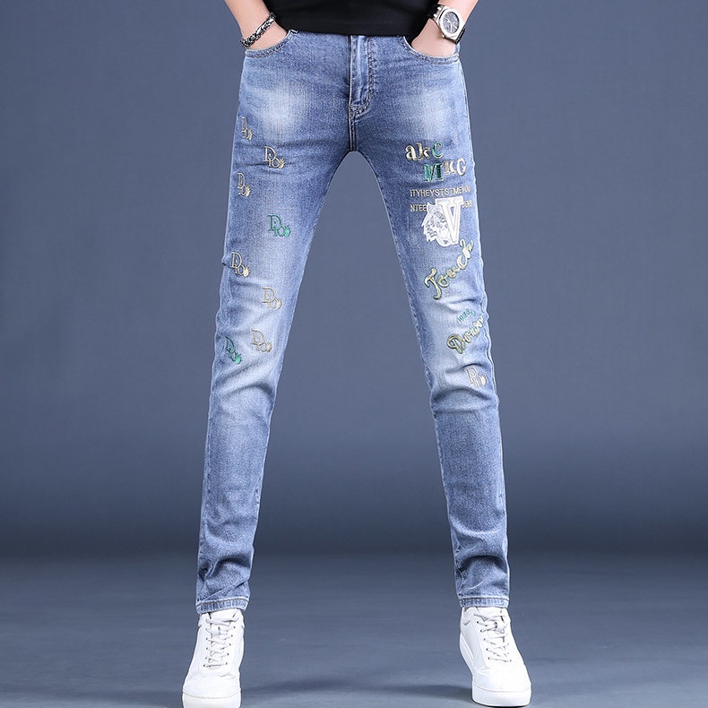 Quần jeans Dài Thêu Họa Tiết Phong Cách Hàn Quốc Thời Trang Mùa Thu Mới Cho Nam