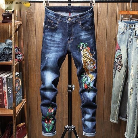 Quần jeans Thêu Hình Rồng Trung Hoa Co Giãn Mẫu Mới 2021 Thời Trang Xuân Thu Cho Nam