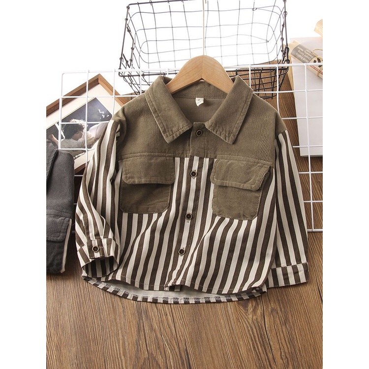 Áo Sơ Mi cotton Dài Tay Thiết Kế Mới Thời Trang Mùa Xuân Thu Dành Cho Bé Trai