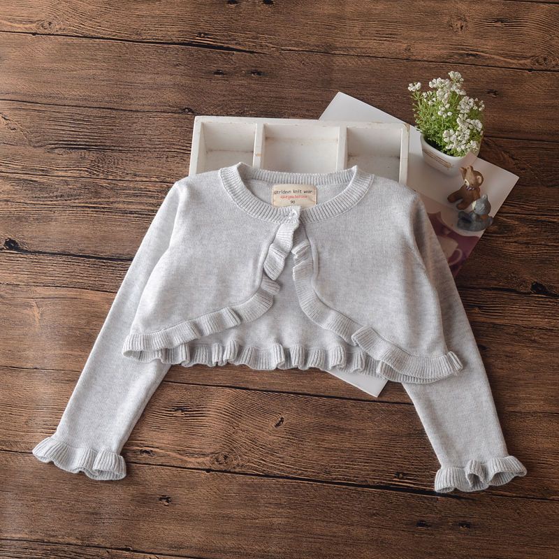 Áo Khoác cardigan Dệt Kim Vải cotton Mỏng Thời Trang Xuân Thu Cho Bé Gái❤10.30