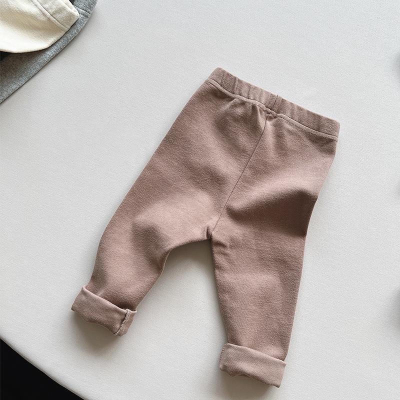 Quần Legging Siêu Mềm Co Giãn Màu Trơn Phong Cách Hàn Quốc Cho Bé